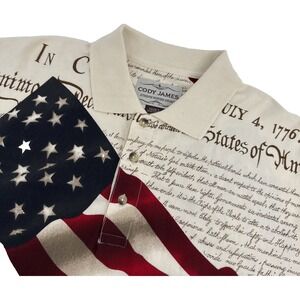 Cody James Polo Shirt Men L American Flag Patriotic 4th July Celebration